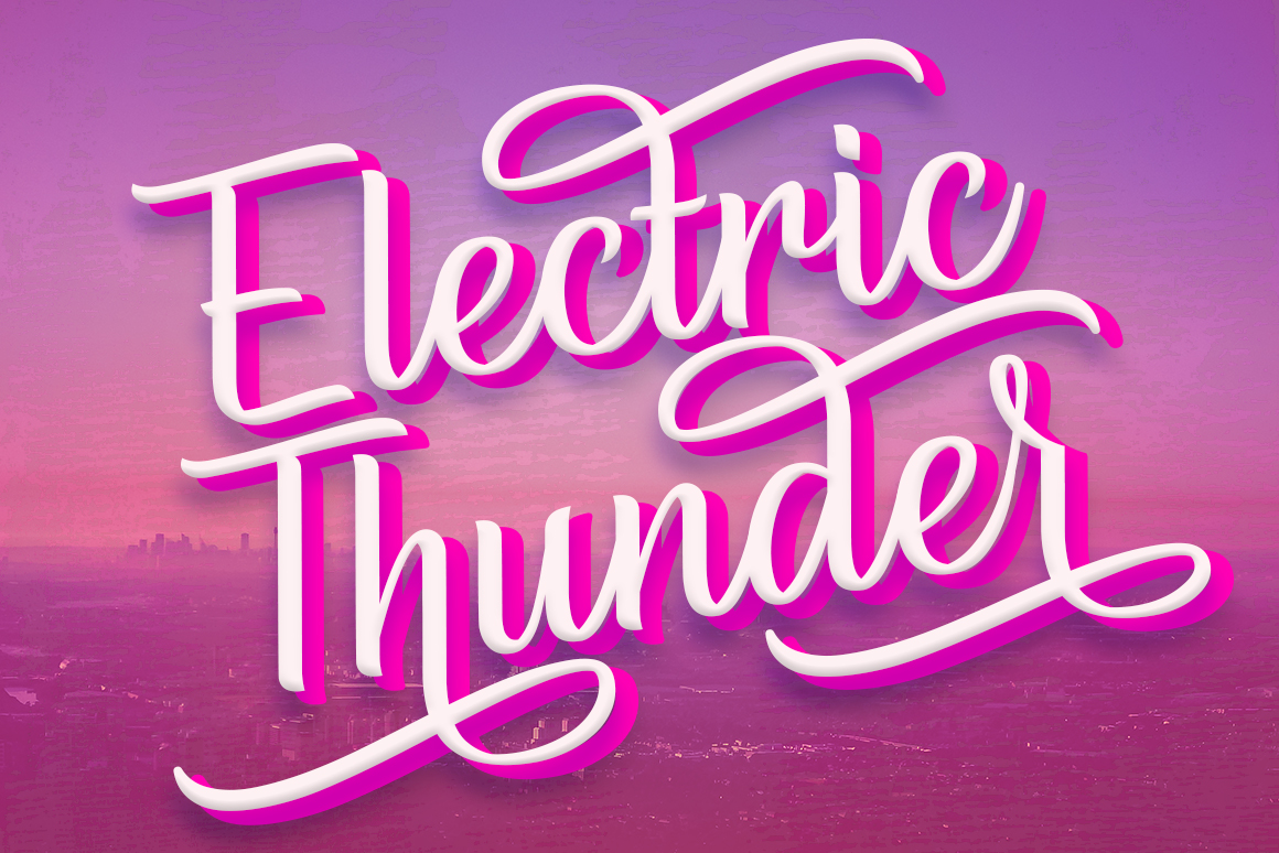 Electric Thunder: A Fluid Script Typeface for Modern Editorial Design